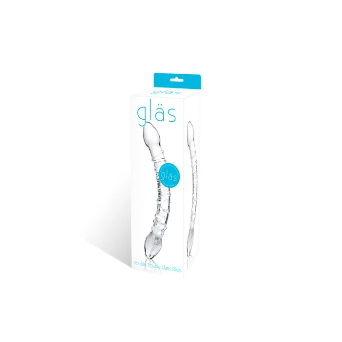 Glas Double Trouble Textured Glass Dildo 3 Glas Double Trouble Textured Glass Dildo - Image 3
