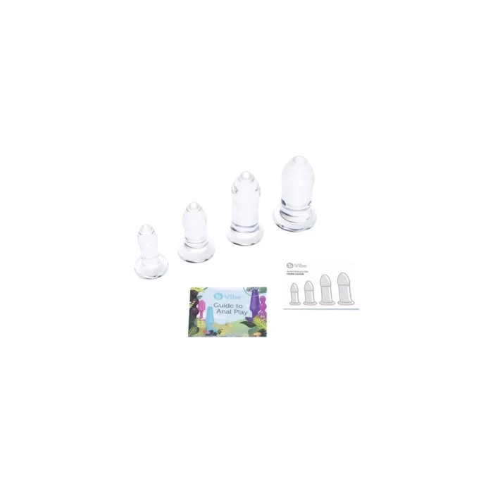 B-Vibe Anal Dilators 4-piece Glass Butt Plug Set - Image 2