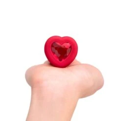 B-Vibe Medium Vibrating Heart Rechargeable Remote-Controlled Butt Plug With Heart-Shaped Jewel Base -Sex Specialty Store b vibe medium vibrating heart 4 spectrum boutique