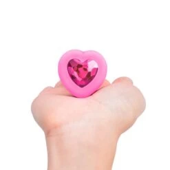 B-Vibe Small Vibrating Heart Rechargeable Remote-Controlled Butt Plug With Heart-Shaped Jewel Base -Sex Specialty Store b vibe small vibrating heart 4 spectrum boutique