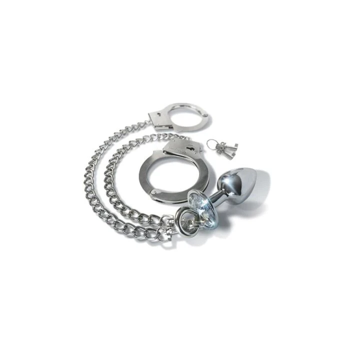 Nixie Metal Butt Plug & Detachable Handcuff Set 1 Nixie Metal Butt Plug & Detachable Handcuff Set