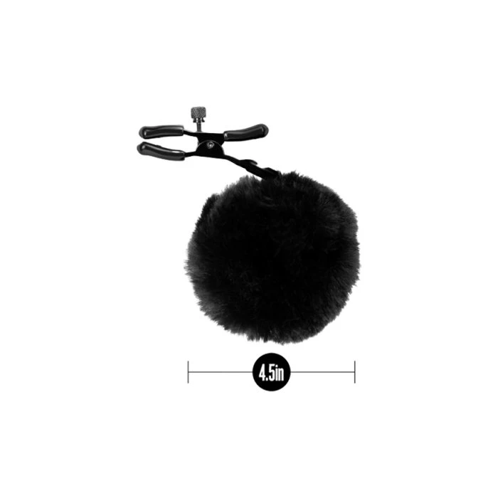 Blush Noir Pom Furry Adjustable Nipple Clamps - Image 2