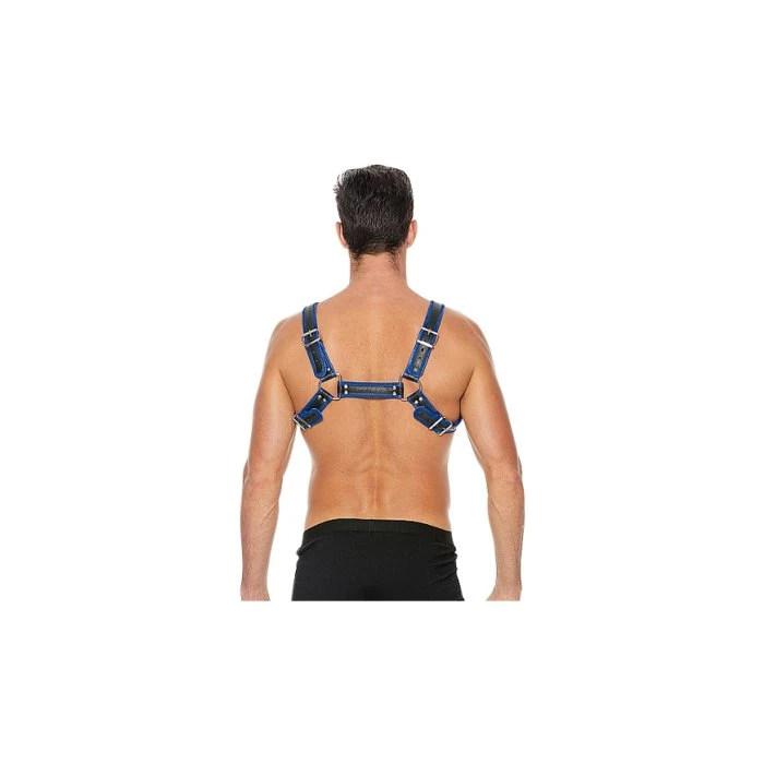 Shots Ouch Bulldog Chest Harness Blue And Black - Image 3