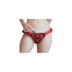 Sportsheets Red Lace Corsette Strap-On Harness -Sex Specialty Store sportsheets red lace corsette strap on harness 3 spectrum boutique copy